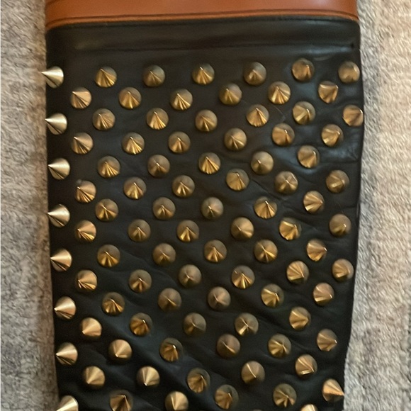 Studded Black and Brown Ankle Boots - Picture 7 of 7